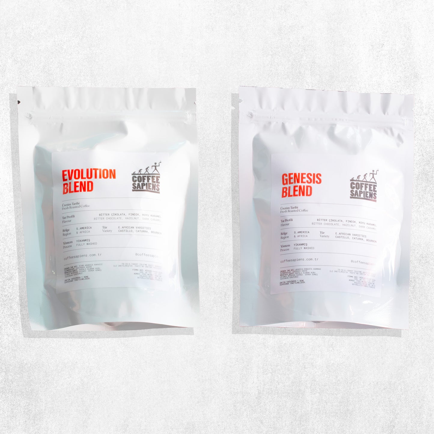 Coffee Sapiens Evolution ve Genesis espresso kahve seti, 2×100g